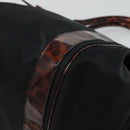 Salvatore Ferragamo Shoulder Bag Nylon Black Gold Auth 118189-9