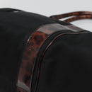 Salvatore Ferragamo Shoulder Bag Nylon Black Gold Auth 118189-15