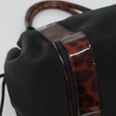 Salvatore Ferragamo Shoulder Bag Nylon Black Gold Auth 118189-16
