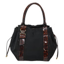 Salvatore Ferragamo Shoulder Bag Nylon Black Gold Auth 118189-13