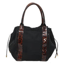 Salvatore Ferragamo Shoulder Bag Nylon Black Gold Auth 118189-2
