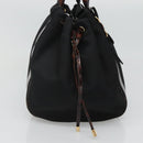 Salvatore Ferragamo Shoulder Bag Nylon Black Gold Auth 118189-3