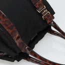 Salvatore Ferragamo Shoulder Bag Nylon Black Gold Auth 118189-6