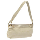 Salvatore Ferragamo Gancini Shoulder Bag Canvas Cream Gold Auth 118190-1