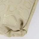 Salvatore Ferragamo Gancini Shoulder Bag Canvas Cream Gold Auth 118190-16