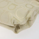 Salvatore Ferragamo Gancini Shoulder Bag Canvas Cream Gold Auth 118190-17