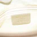 Salvatore Ferragamo Gancini Shoulder Bag Canvas Cream Gold Auth 118190-12