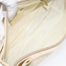 Salvatore Ferragamo Gancini Shoulder Bag Canvas Cream Gold Auth 118190-11