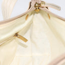 Salvatore Ferragamo Gancini Shoulder Bag Canvas Cream Gold Auth 118190-18
