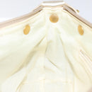 Salvatore Ferragamo Gancini Shoulder Bag Canvas Cream Gold Auth 118190-19