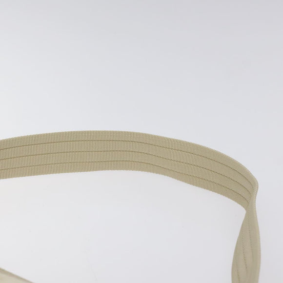 Salvatore Ferragamo Gancini Shoulder Bag Canvas Cream Gold Auth 118190