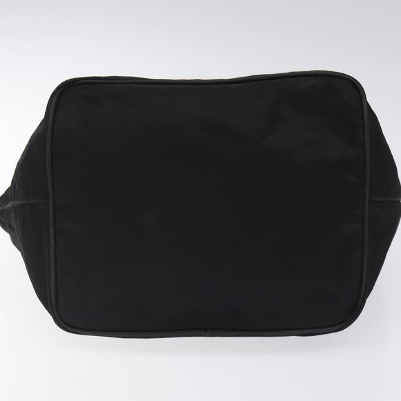 PRADA Hand Bag Nylon Black Silver Auth 118193