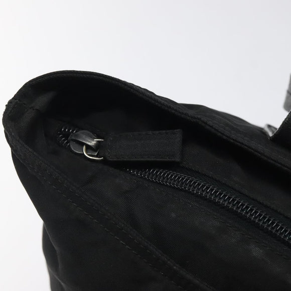 PRADA Hand Bag Nylon Black Silver Auth 118193