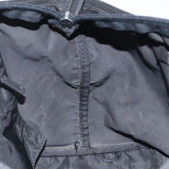 PRADA Hand Bag Nylon Black Silver Auth 118193