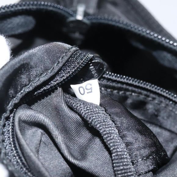 PRADA Hand Bag Nylon Black Silver Auth 118193