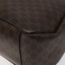 CELINE Macadam Canvas Hand Bag PVC Leather Brown Gold Auth 118198-8