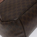 CELINE Macadam Canvas Hand Bag PVC Leather Brown Gold Auth 118198-15