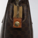 CELINE Macadam Canvas Hand Bag PVC Leather Brown Gold Auth 118198-18