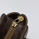 CELINE Macadam Canvas Hand Bag PVC Leather Brown Gold Auth 118198-9
