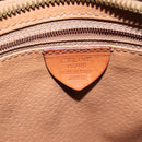 CELINE Macadam Canvas Hand Bag PVC Leather Brown Gold Auth 118198-12