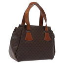 CELINE Macadam Canvas Hand Bag PVC Leather Brown Gold Auth 118198-1