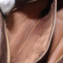 CELINE Macadam Canvas Hand Bag PVC Leather Brown Gold Auth 118198-11