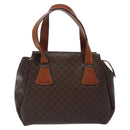 CELINE Macadam Canvas Hand Bag PVC Leather Brown Gold Auth 118198-13