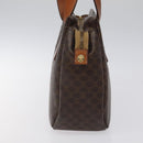 CELINE Macadam Canvas Hand Bag PVC Leather Brown Gold Auth 118198-4