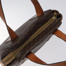 CELINE Macadam Canvas Hand Bag PVC Leather Brown Gold Auth 118198-6
