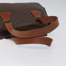 CELINE Macadam Canvas Hand Bag PVC Leather Brown Gold Auth 118198-7