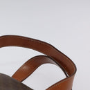 CELINE Macadam Canvas Hand Bag PVC Leather Brown Gold Auth 118198-14