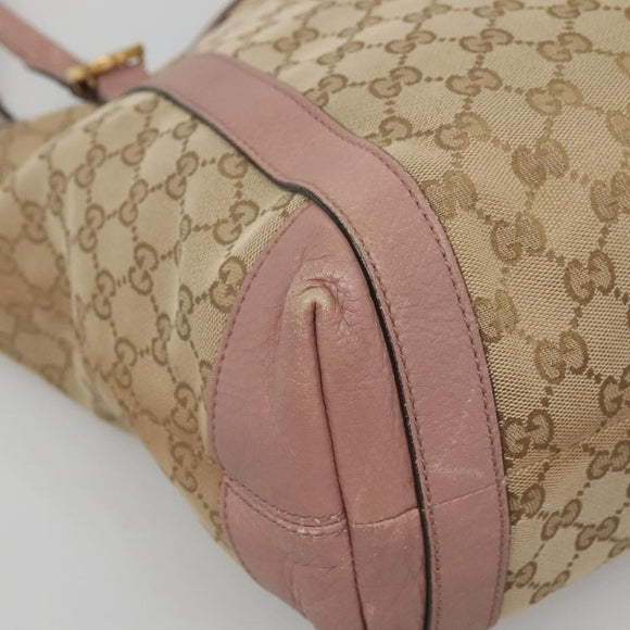 GUCCI GG Canvas Shoulder Bag Beige Gold 342591 Auth 118199