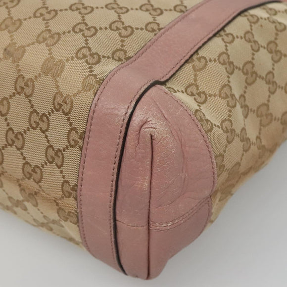 GUCCI GG Canvas Shoulder Bag Beige Gold 342591 Auth 118199