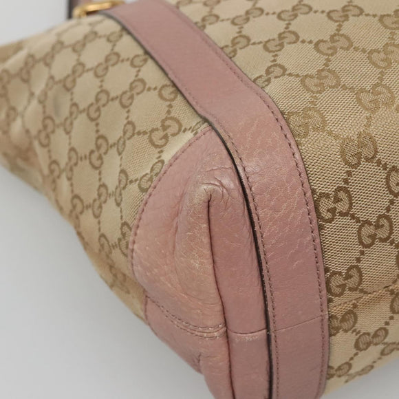 GUCCI GG Canvas Shoulder Bag Beige Gold 342591 Auth 118199