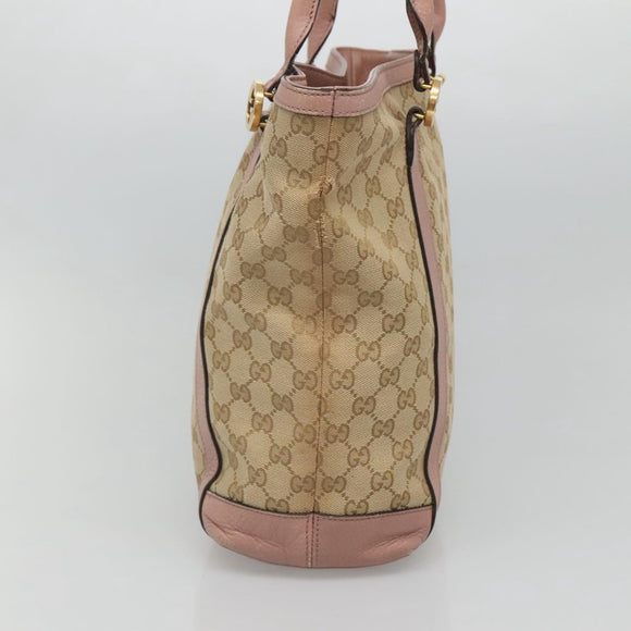 GUCCI GG Canvas Shoulder Bag Beige Gold 342591 Auth 118199