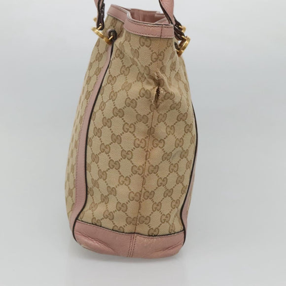 GUCCI GG Canvas Shoulder Bag Beige Gold 342591 Auth 118199