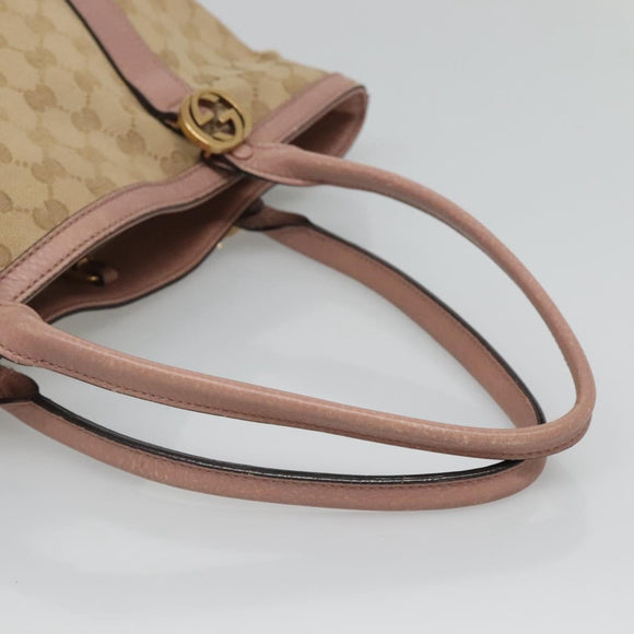 GUCCI GG Canvas Shoulder Bag Beige Gold 342591 Auth 118199