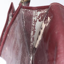 CARTIER Must Line Shoulder Bag Leather Wine Red Gold Auth 118206-12