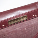CARTIER Must Line Shoulder Bag Leather Wine Red Gold Auth 118206-19