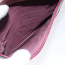 CARTIER Must Line Shoulder Bag Leather Wine Red Gold Auth 118206-21