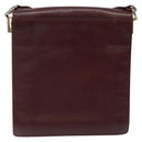 CARTIER Must Line Shoulder Bag Leather Wine Red Gold Auth 118206-2