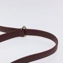 CARTIER Must Line Shoulder Bag Leather Wine Red Gold Auth 118206-8