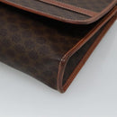 CELINE Macadam Canvas Shoulder Bag PVC Leather Brown Gold Auth 118208-15
