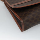 CELINE Macadam Canvas Shoulder Bag PVC Leather Brown Gold Auth 118208-16