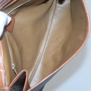 CELINE Macadam Canvas Shoulder Bag PVC Leather Brown Gold Auth 118208-10