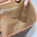CELINE Macadam Canvas Shoulder Bag PVC Leather Brown Gold Auth 118208-20