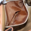 CELINE Macadam Canvas Shoulder Bag PVC Leather Brown Gold Auth 118208-11