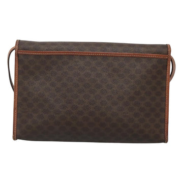 CELINE Macadam Canvas Shoulder Bag PVC Leather Brown Gold Auth 118208 - 0