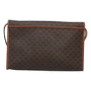 CELINE Macadam Canvas Shoulder Bag PVC Leather Brown Gold Auth 118208-2