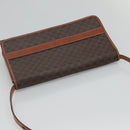 CELINE Macadam Canvas Shoulder Bag PVC Leather Brown Gold Auth 118208-6